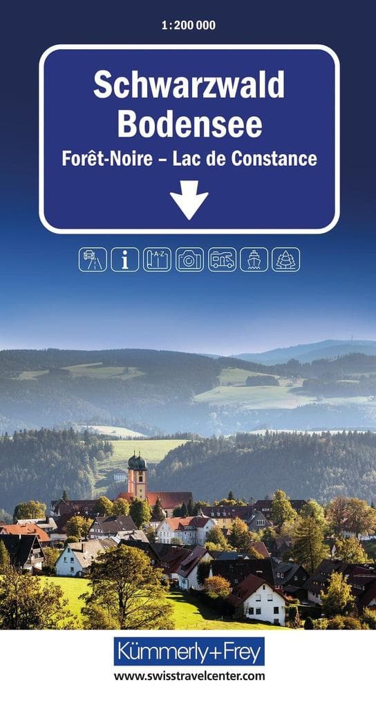 Kümmerly+Frey Strassenkarte Schwarzwald, Bodensee 1:200.000