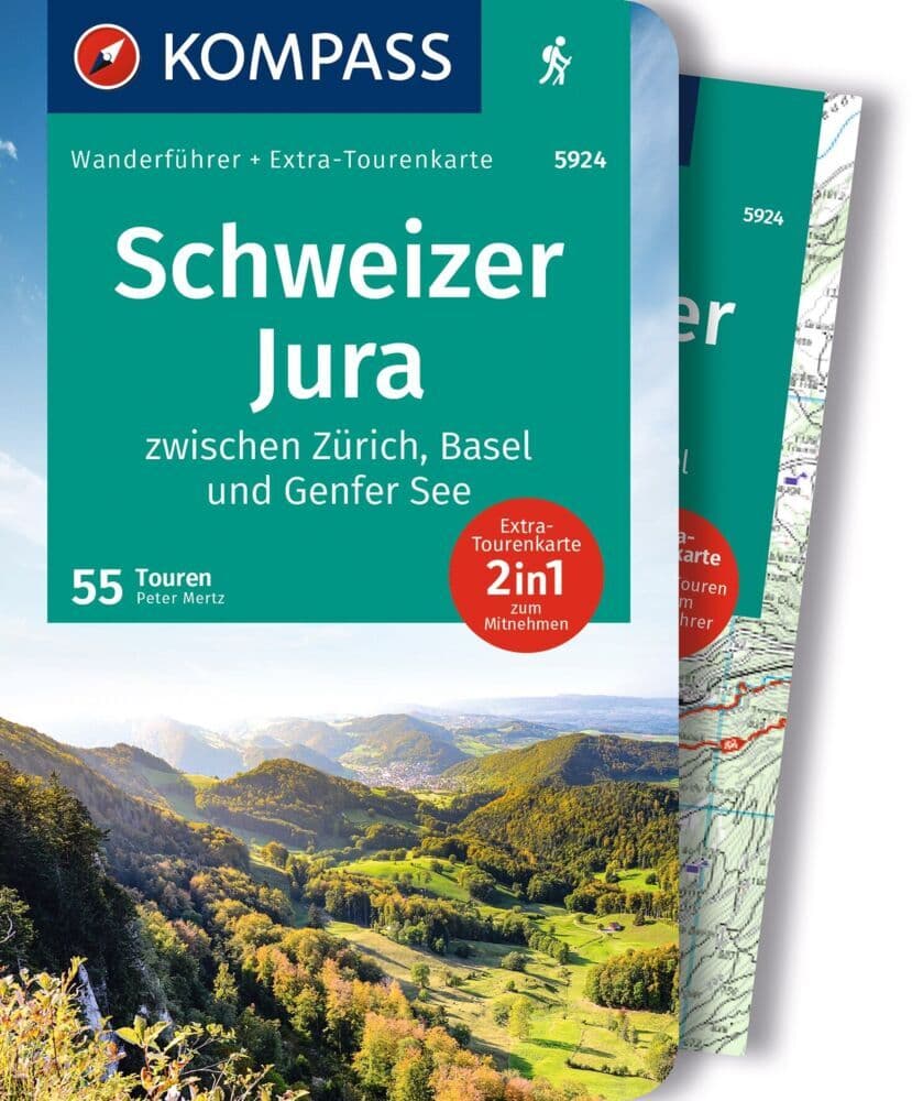 KOMPASS Wanderführer Schweizer Jura, 55 Touren mit Extra-Tourenkarte