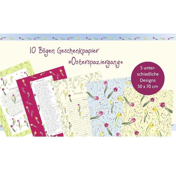 10er-Set Geschenkpapier »Osterspaziergang«