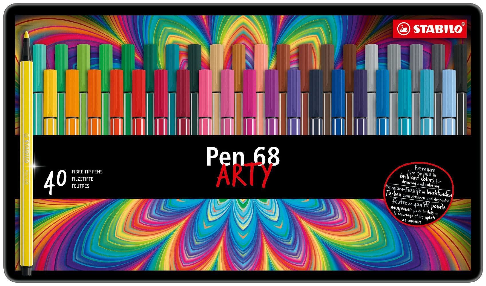 STABILO Filzstift Premium-Filzstift Pen 68 - ARTY, 40er Metalletui