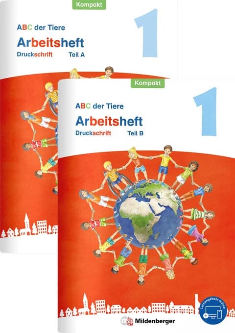 ABC der Tiere 1 Neubearbeitung - Arbeitsheft Druckschrift Kompakt, Teil A und B