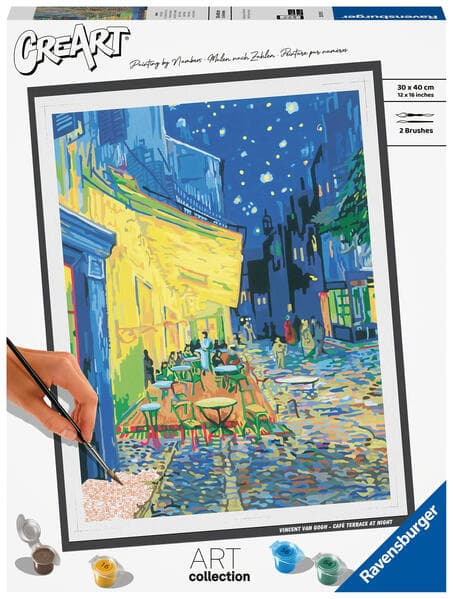 Ravensburger CreArt - Malen nach Zahlen 23519 - ART Collection: Café Terrace at Night (Van Gogh) - ab 14 Jahren