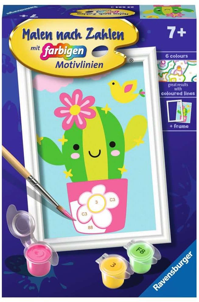 Ravensburger Malen nach Zahlen 23634 - Kleiner Kaktus - Kinder ab 7 Jahren
