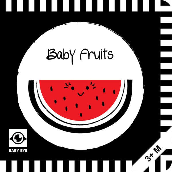 Baby Fruits: Kontrastbuch für Babys mit Öffnungen · kontrastreiche Bilder angepasst an Babyaugen · Schwarz Weiß Primärfarben Buch für Neugeborene · Mein erstes Bilderbuch · Montessori Buch