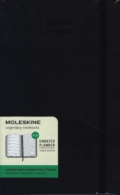 Moleskine Undatierter Wochen Notizkalender, Large/A5, Schwarz