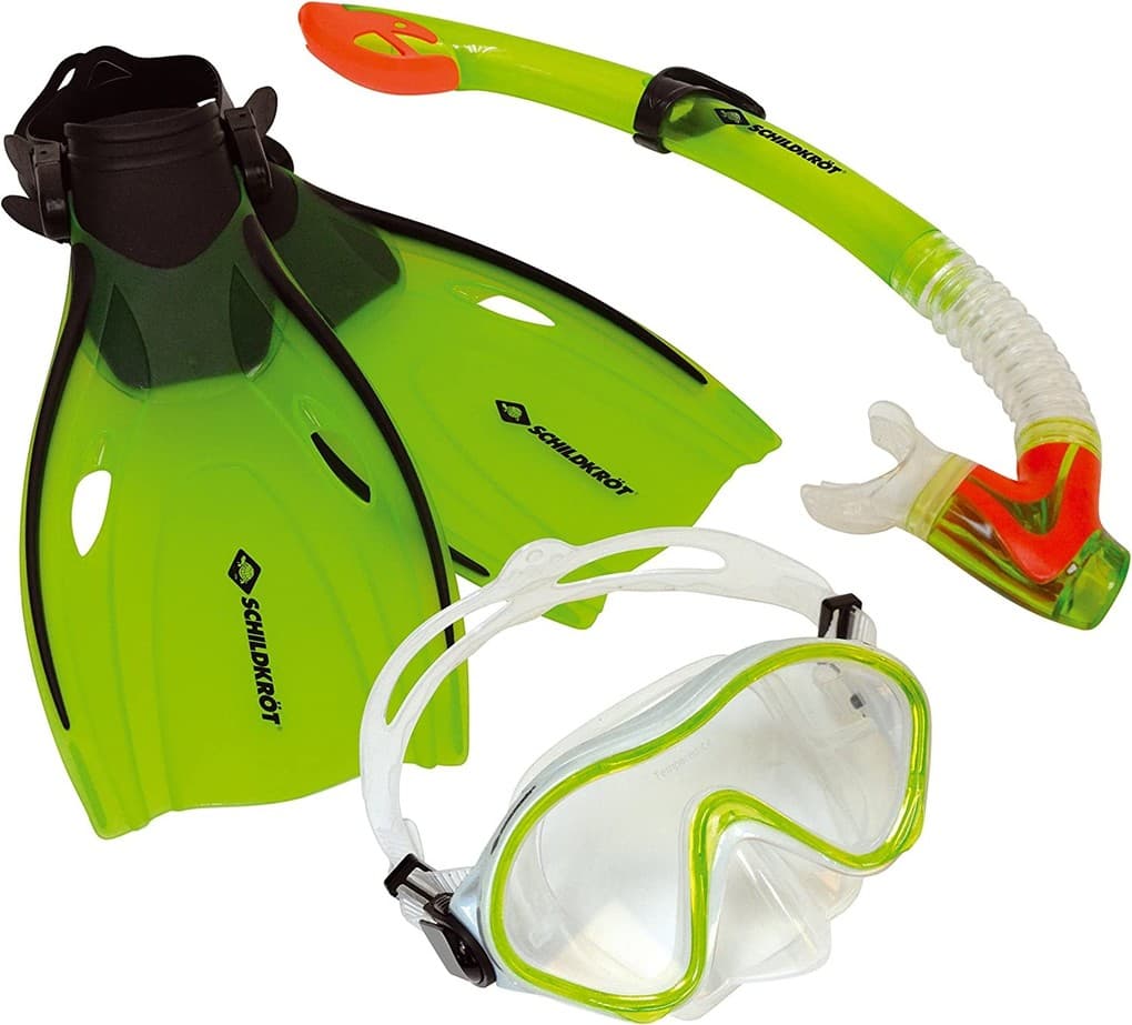 Schildkröt 940001 L/XL - Kinder-Schnorchelset Bermuda mit Taucherbrille, Schnorchel, Flossen, Größe: L/XL=33-38