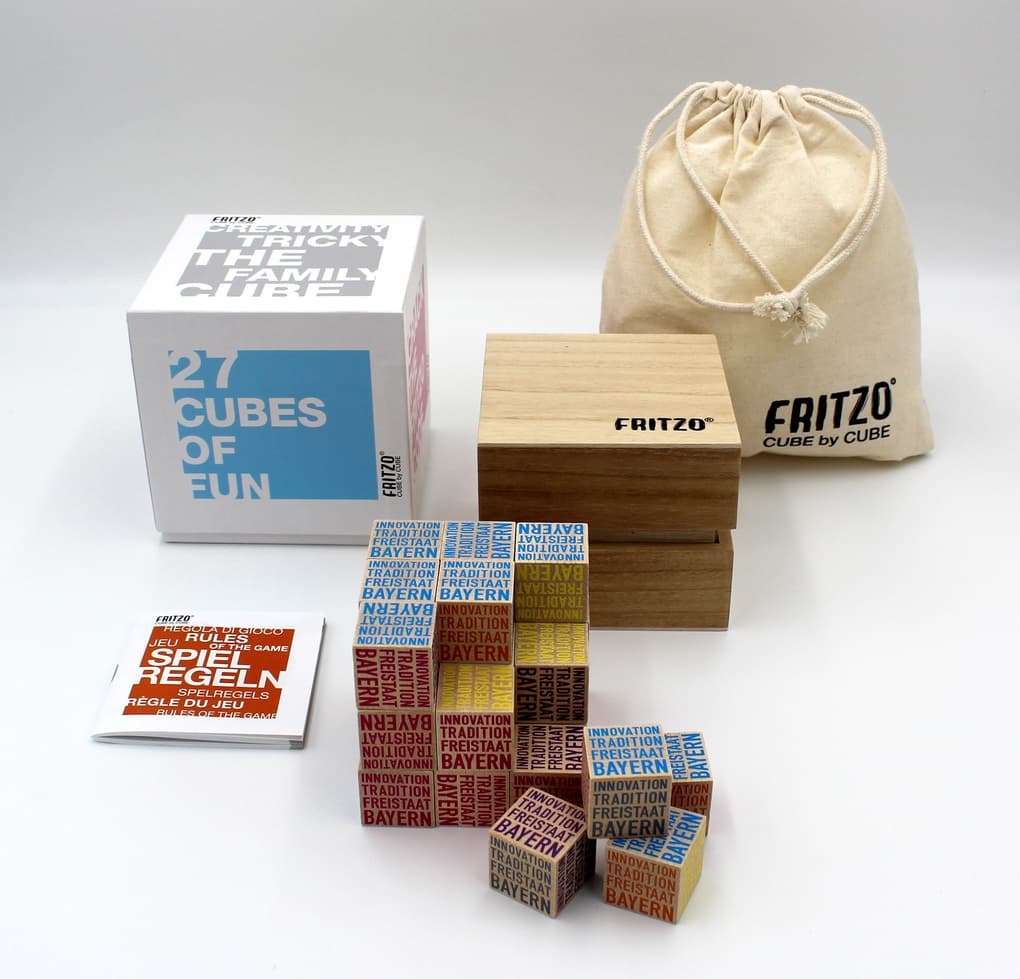 Fritzo Cube mit Holzetui Motiv "Freistaat Bayern"