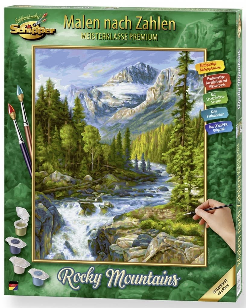 Schipper 609130883 - Malen nach Zahlen, Rocky Mountains, 40x50cm