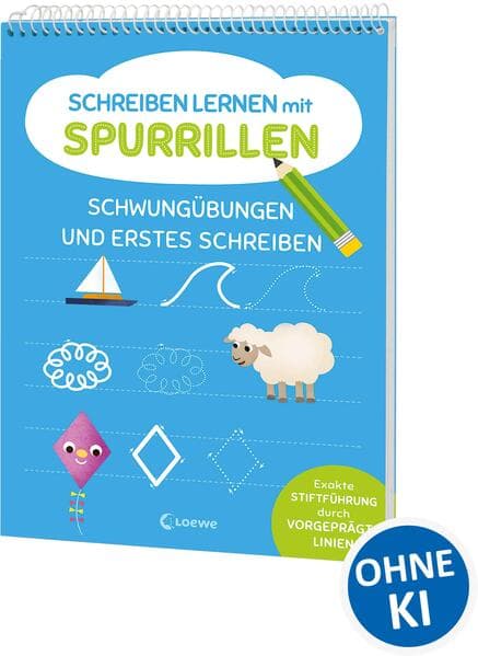 Schreiben lernen mit Spurrillen - Schwungübungen und erstes Schreiben