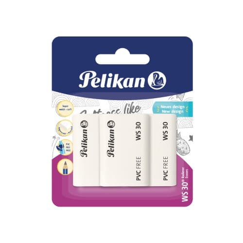 Pelikan Radierer WS30 Cotton weiß 3er Set