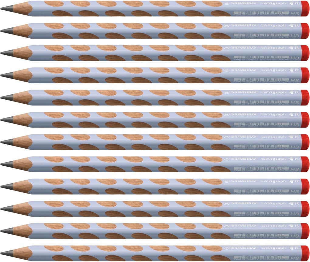 STABILO Bleistift EASYgraph pastellblau HB 12er Set für Rechtshänder