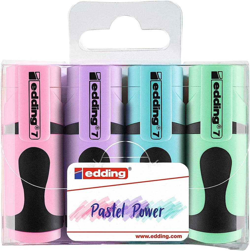 Edding Textmarker 7 Mini Pastel Power, 4er Set
