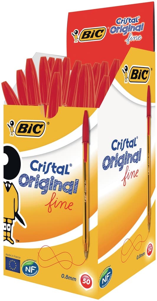 BIC Kugelschreiber Cristal Original fine 0.35 mm rot, 50er Set