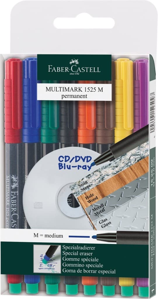 Faber-Castell Marker MULTIMARK 1525 M permanent, 8er Set