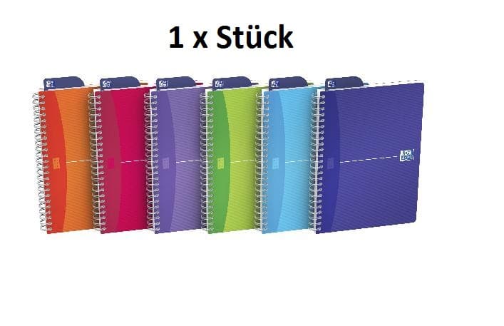 OXFORD Spiralbuch MyColours A5, liniert, 90 Blatt, 90 g/m², 1 Stück sortiert