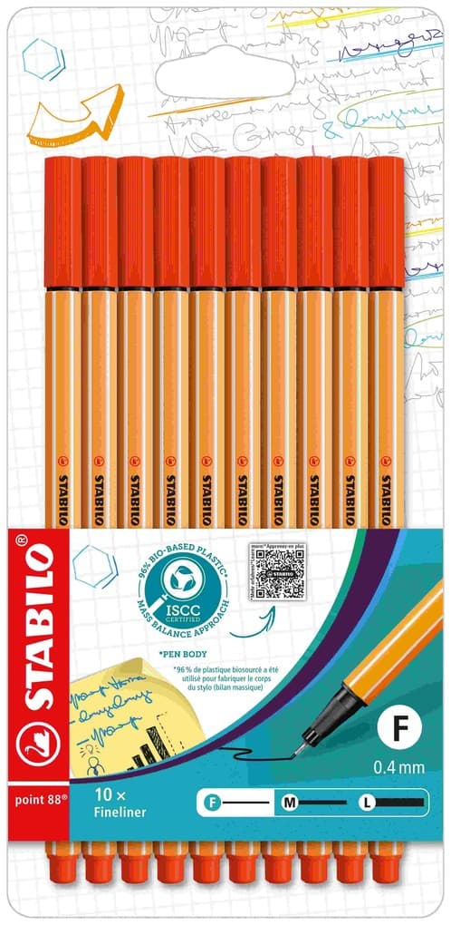 STABILO Fineliner point 88 rot 10er Set