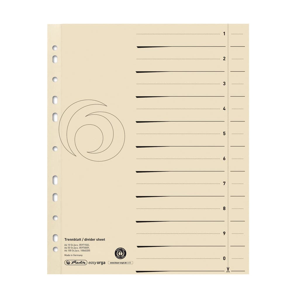Herlitz Trennblatt A4 chamois 50er Set