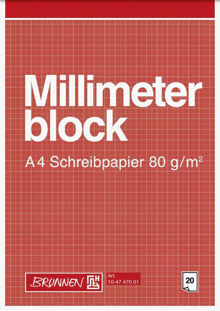 Brunnen Millimeter Block A4 Papier 20 Blatt