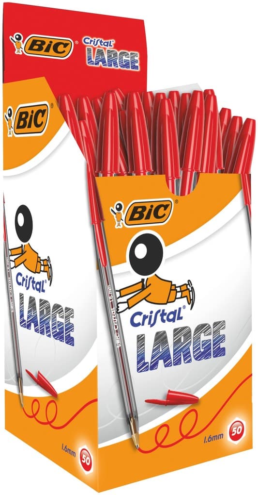 BIC Kugelschreiber Cristal LARGE 0.6mm rot 50er Set