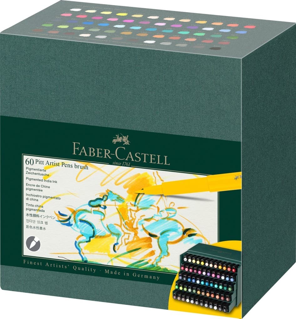 Faber-Castell Tuschestift Pitt Artist Pen B, 60er Atelierbox
