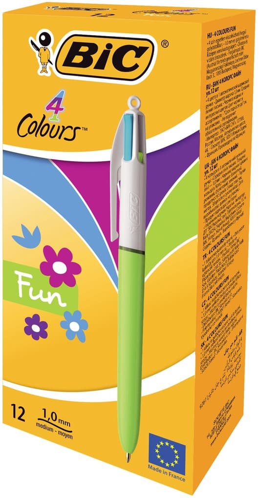 BIC Kugelschreiber 4 Colours Fashion 0.4mm, 12er Set