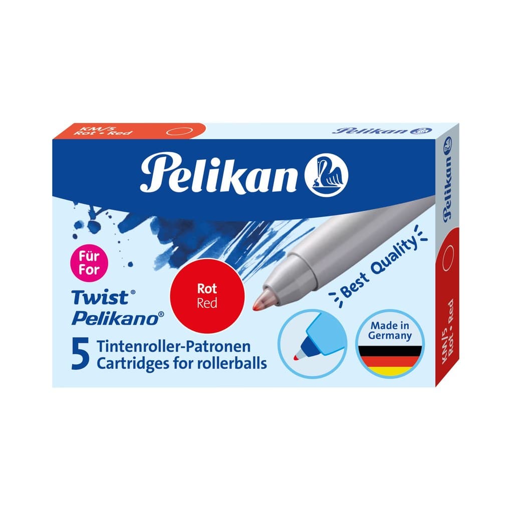 Pelikan Tintenroller-Patronen KM5, Rot, 5er Set
