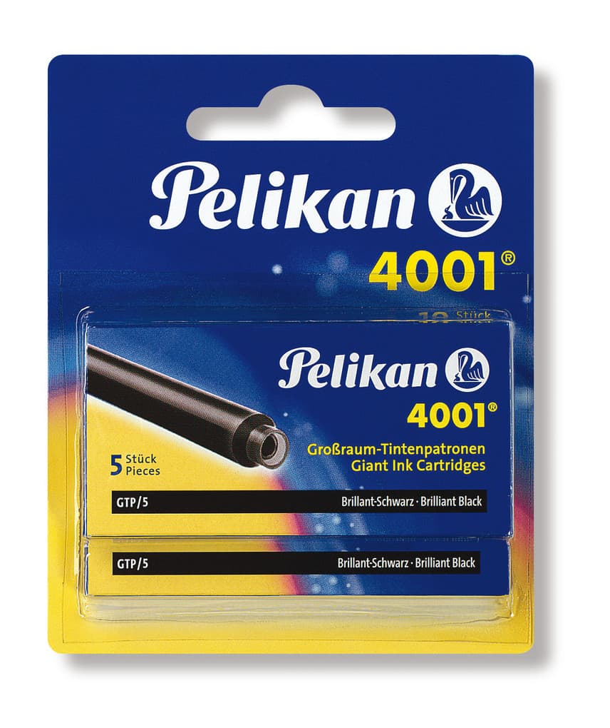 Pelikan Tintenpatronen 4001®, 2 x 5 Großraum-Patronen Brillant-Schwarz
