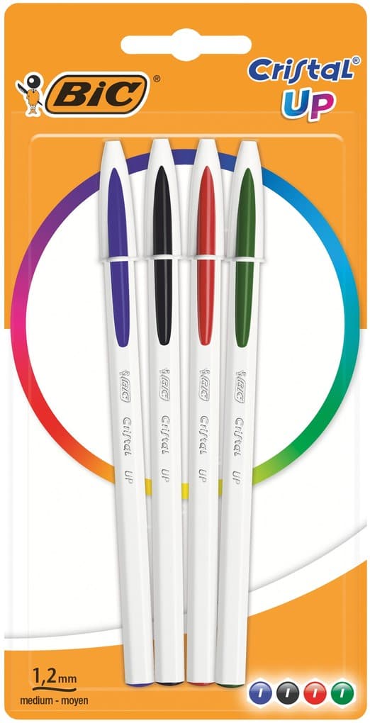 BIC Kugelschreiber Cristal Up 0.35mm sortiert, 4er Set