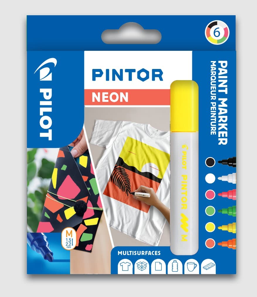PILOT Kreativmarker PINTOR 4.5 (M) 6er Set Neon