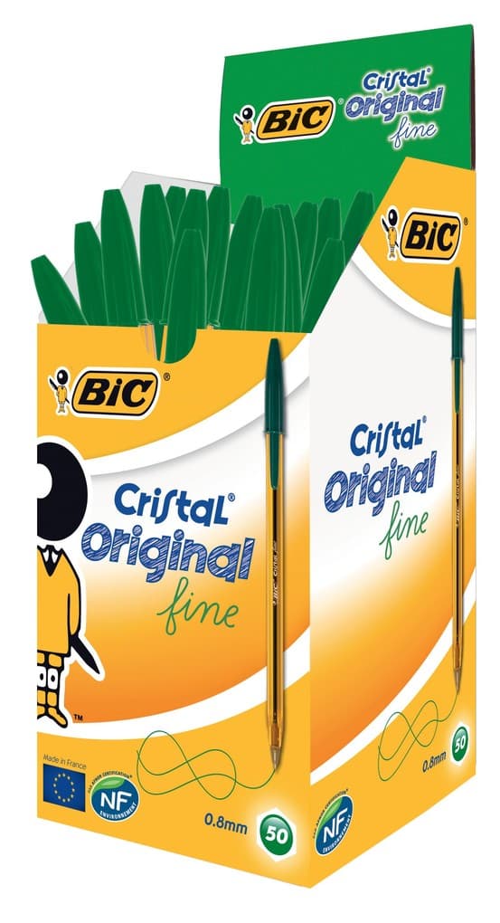 BIC Kugelschreiber Cristal Original fine 0.35 mm grün, 50er Set