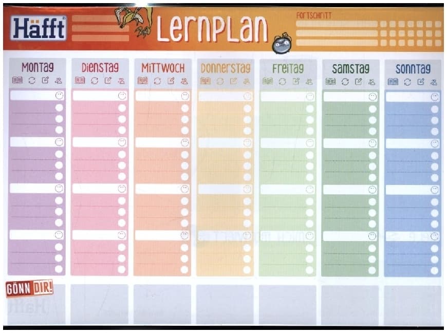 Tischblock Häfft Lernplan A4