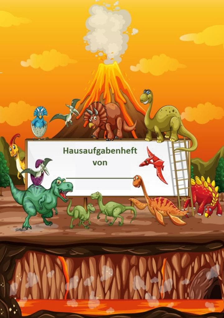 Hausaufgabenheft Dino-Design