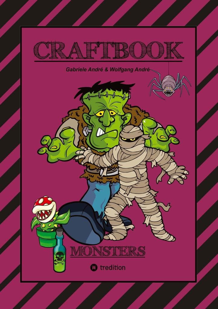 CRAFTBOOK - 100 MONSTER - LUSTIGE SPANNENDE GRUSELIGE VORLAGEN - MALEN - BASTELN - MONSTER - PARTY - SPIEL - RÄTSEL