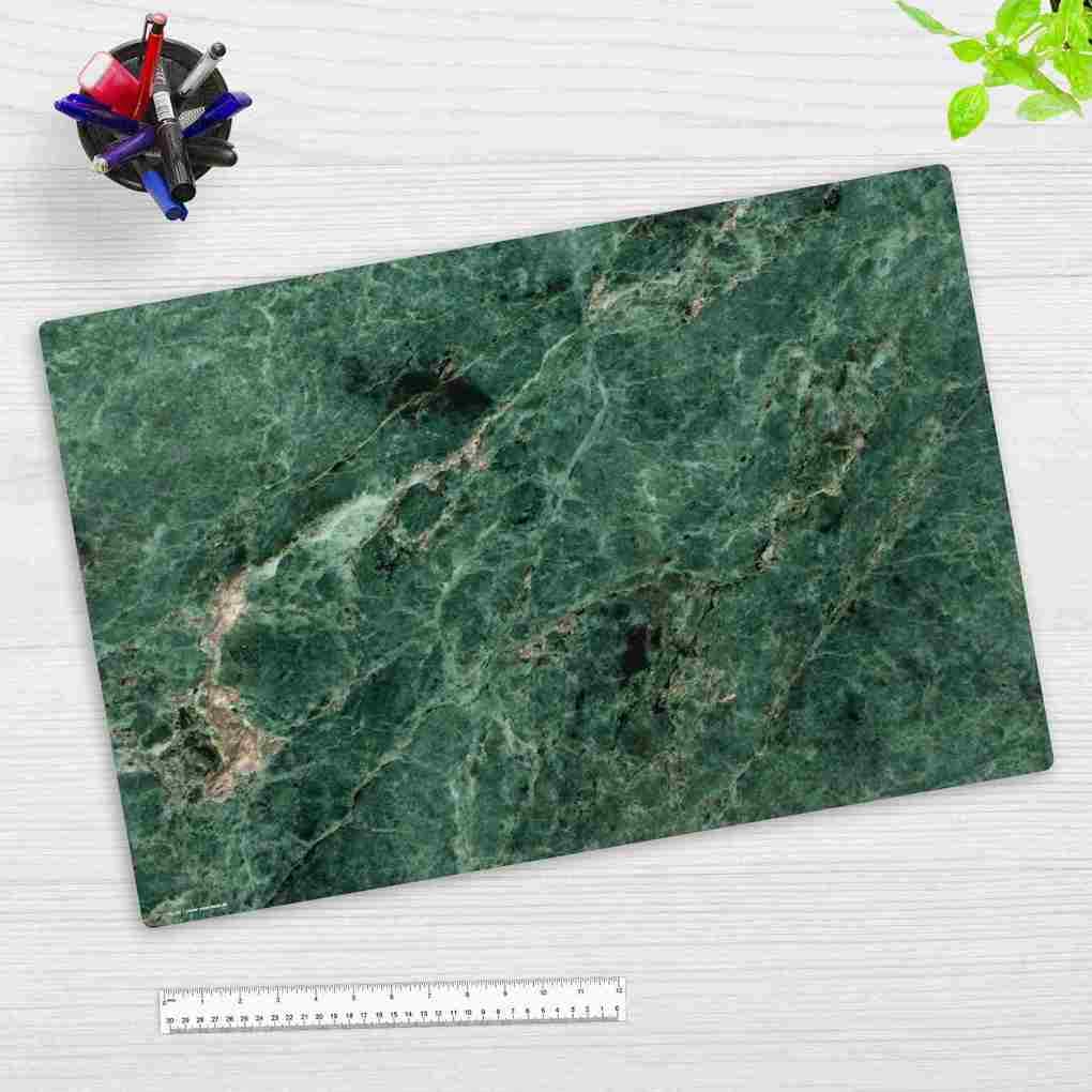 Cover-your-desk Schreibtischunterlage für Kinder und Erwachsene Grüner Marmor natur, aus hochwertigem Vinyl , 60 x 40 cm