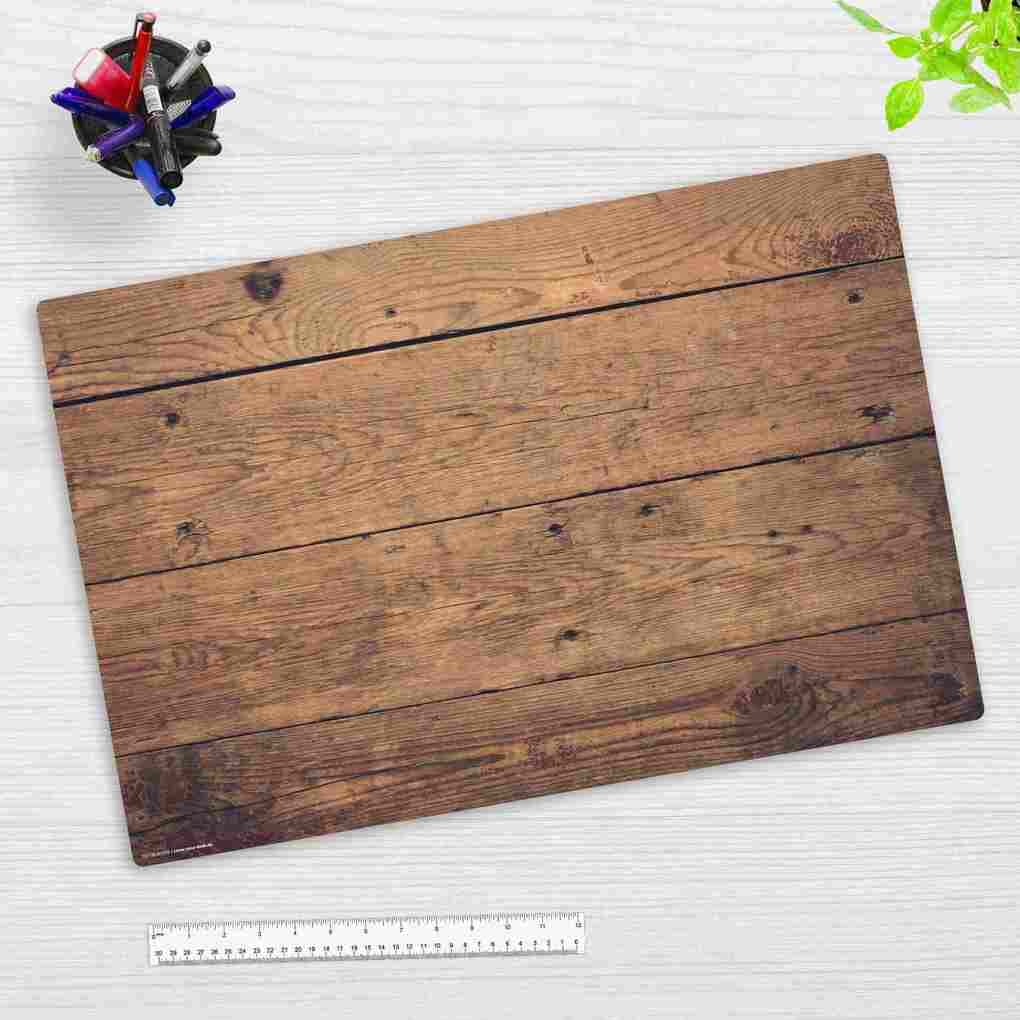 Cover-your-desk Schreibtischunterlage für Kinder und Erwachsene Holzoptik braun, aus hochwertigem Vinyl , 60 x 40 cm