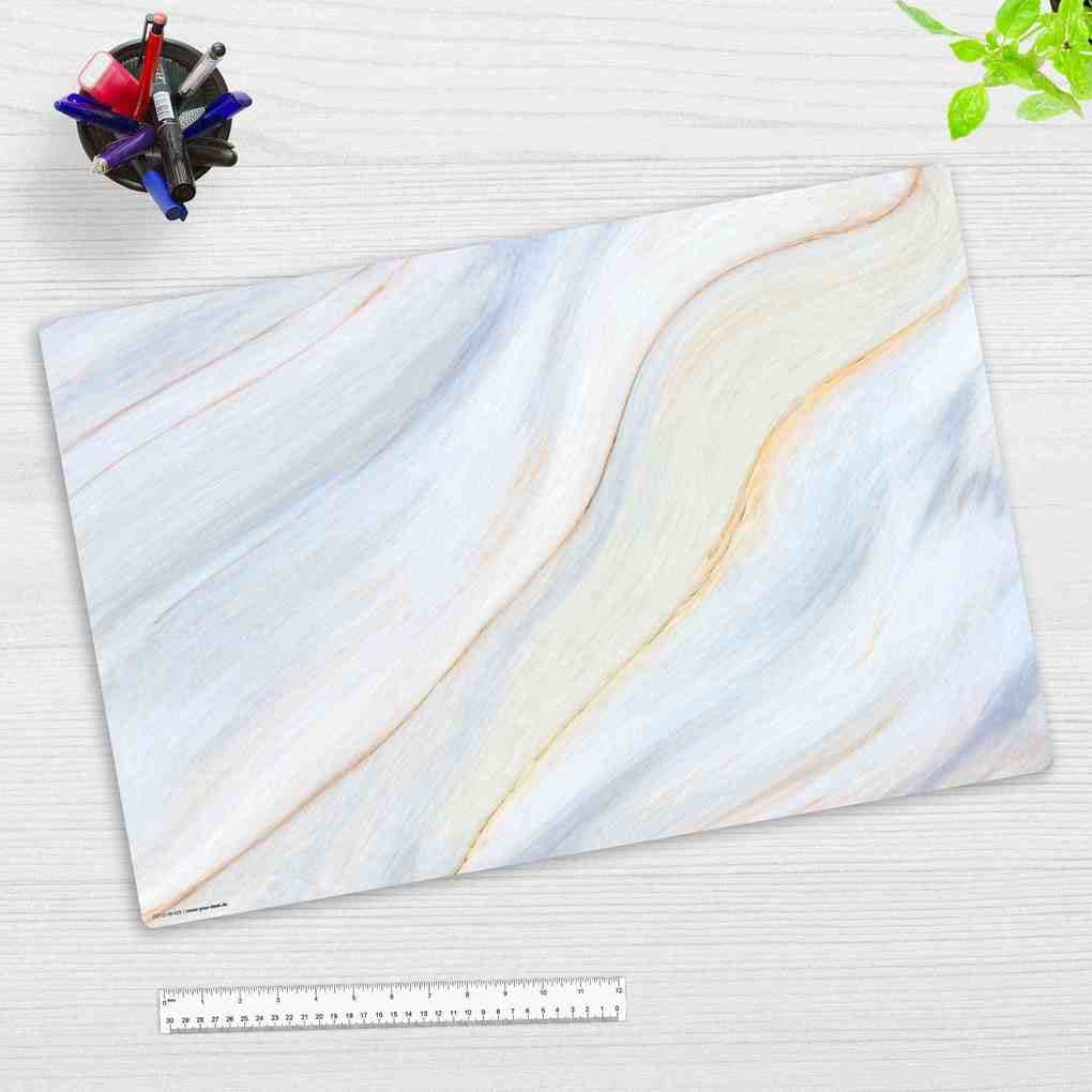 Cover-your-desk Schreibtischunterlage für Kinder und Erwachsene Cremefarbener Marmor, aus hochwertigem Vinyl , 60 x 40 cm