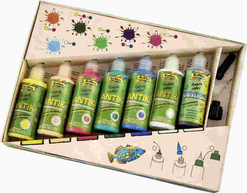 Folia Funny Color ANTIK, Fensterbilder Profiset 7-teilig