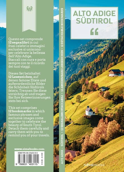Lesezeichen-Set Alto Adige - Südtirol