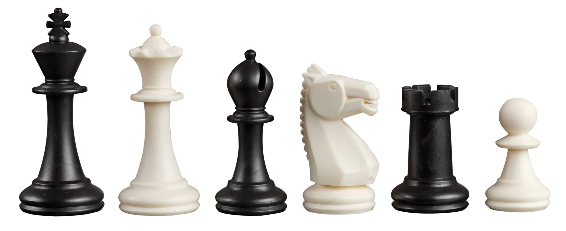 Philos 2020 - Schachfiguren Nerva, Königshöhe 76 mm, Kunststoff, schwarz/weiß