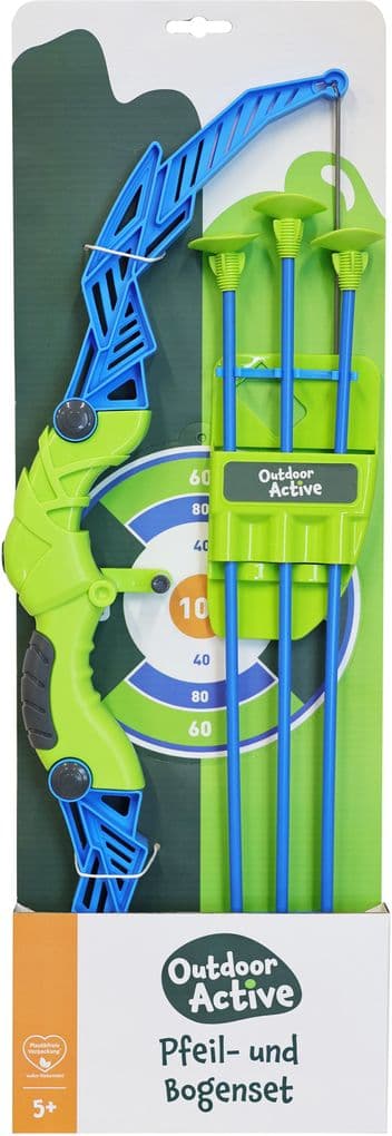 Outdoor active Großes Pfeil- und Bogenset mit 3 Pfeilen