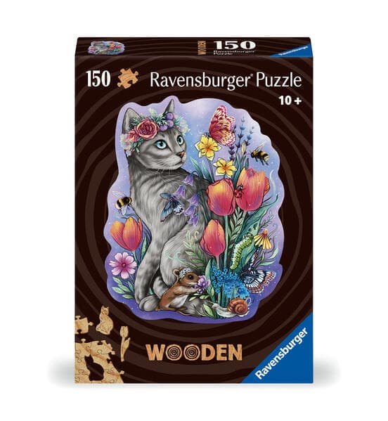 Wooden Puzzle 150 Teile - Frühlingskatze