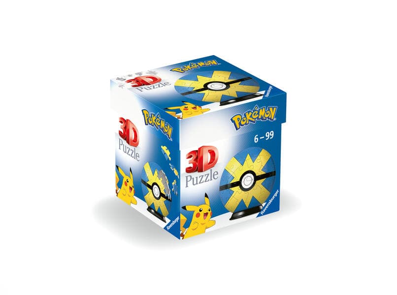 Ravensburger 3D Puzzle 11580 - Puzzle-Ball Pokémon Pokéballs - Flottball - [EN] Quick Ball - für große und kleine Pokémon Fans ab 6 Jahren