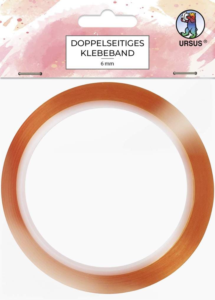 URSUS Bastelzubehör Doppelseitiges Klebeband, 1 Rolle (10 m x 6 mm)
