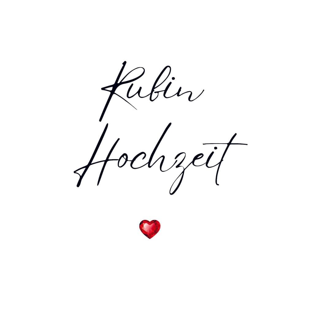 Gästebuch "Rubin Hochzeit"- Premium Gästebuch Blanko