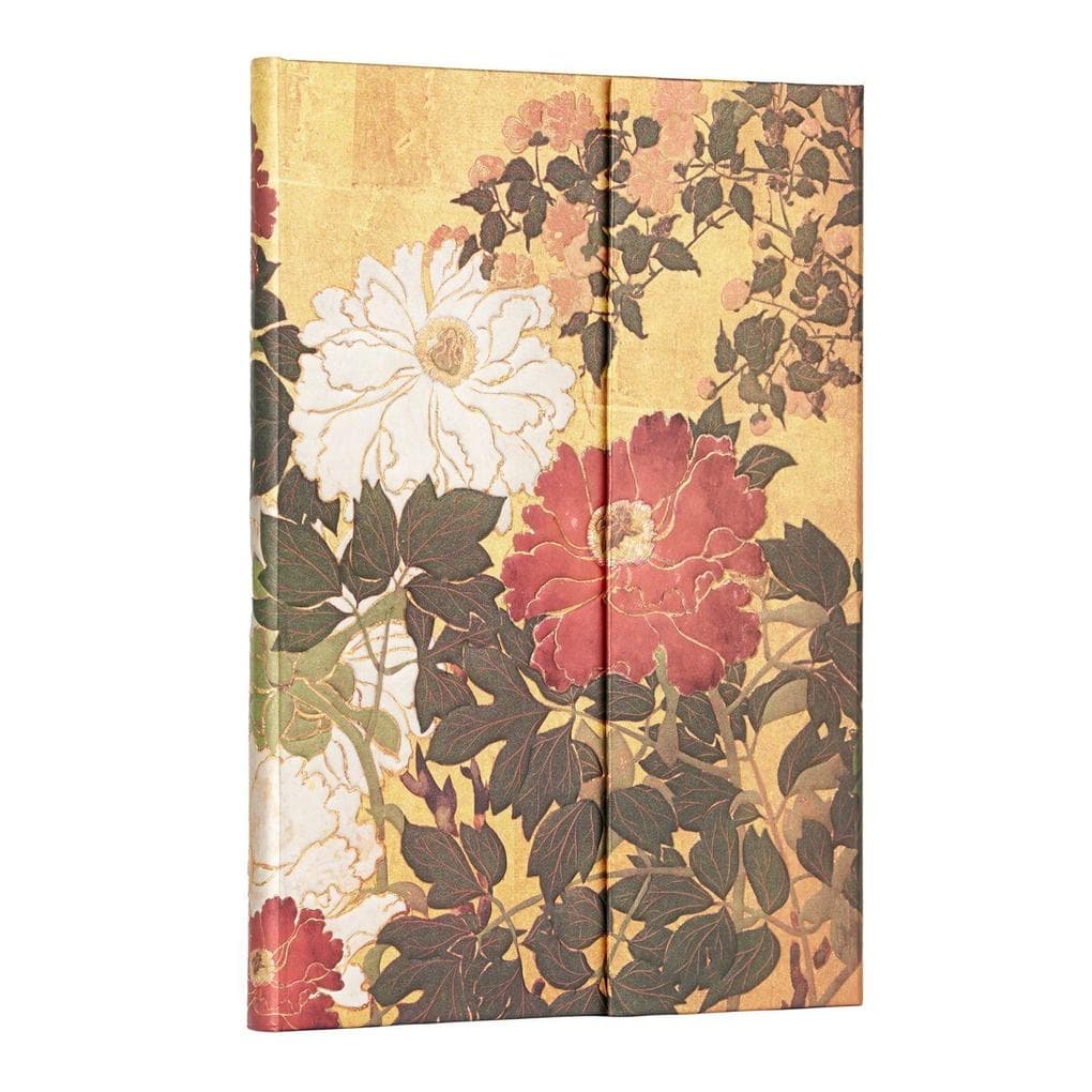 Paperblanks Natsu Rinpa Florals Hardcover Journal MIDI Unlined Wrap 144 Pg 120 GSM