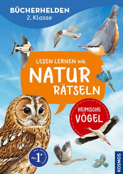 Lesen lernen mit Naturrätseln, Bücherhelden 2. Klasse, heimische Vögel