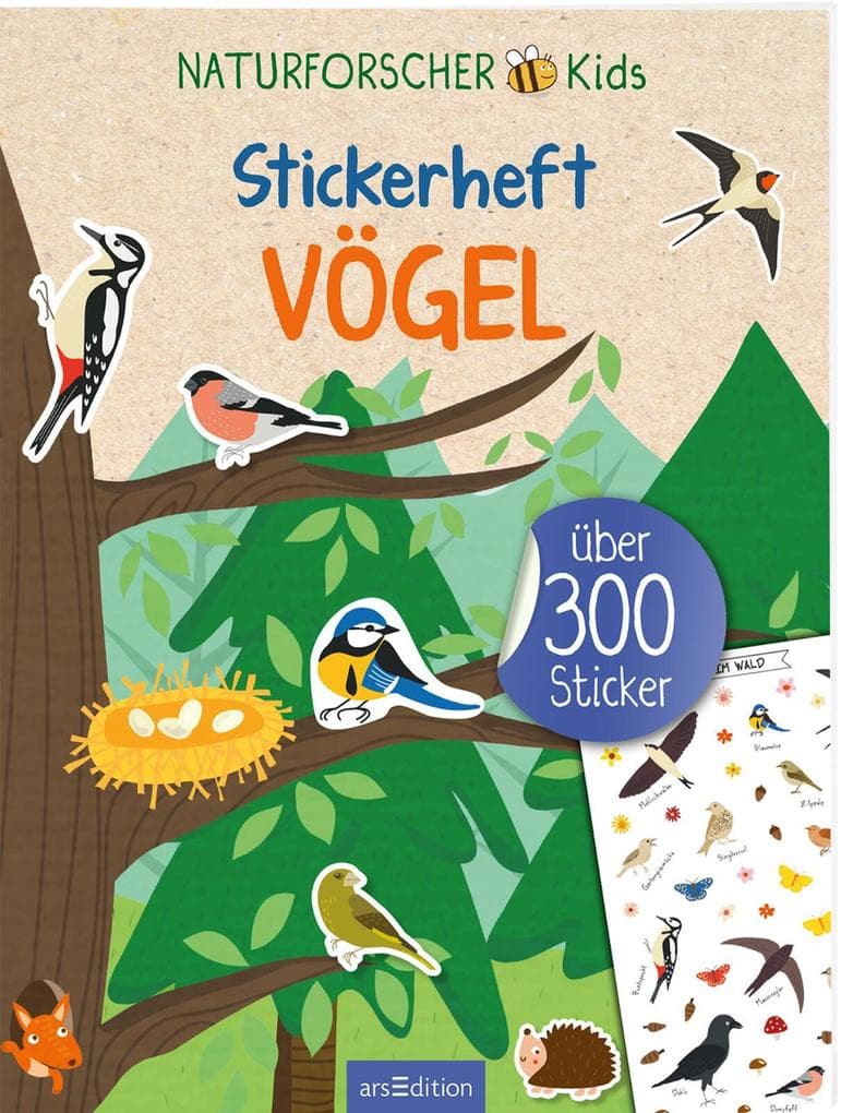 Naturforscher-Kids - Stickerheft Vögel
