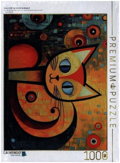 CALVENDO Puzzle Katze Im Stil von Wassily Kandinsky II | 1000 Teile Lege-Größe 64x48cm Foto-Puzzle für glückliche Stunden