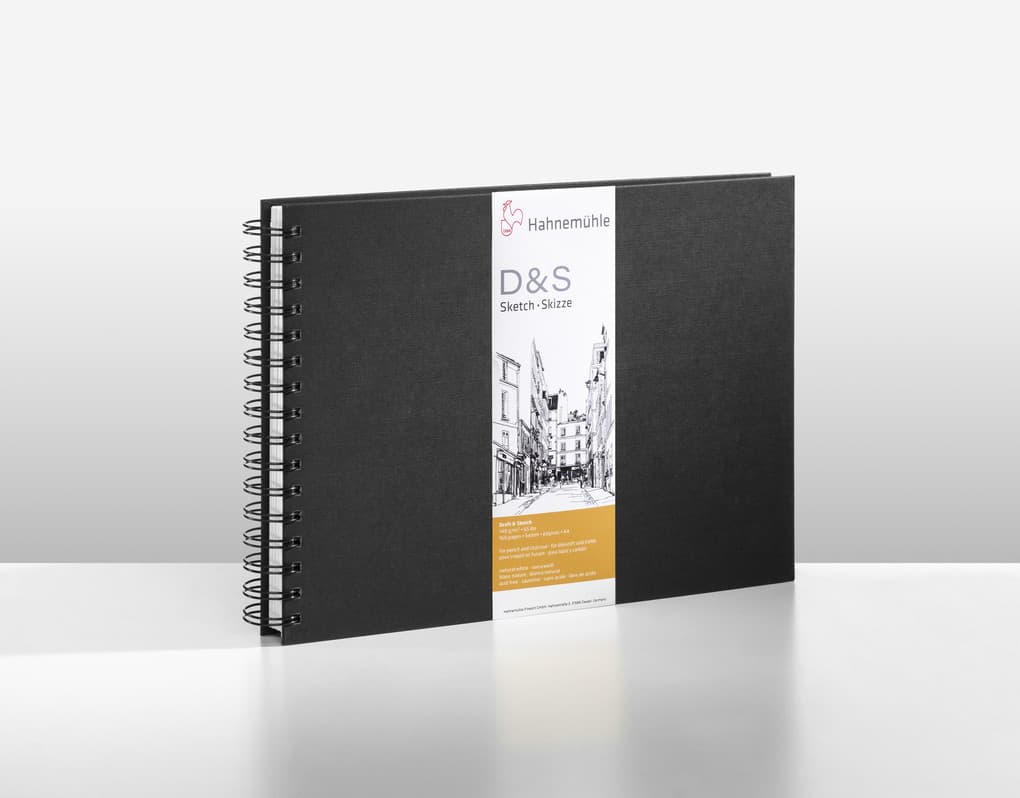 Hahnemühle Papier Skizzenbuch D&S, DIN A 4 Querformat, 140 g/m²