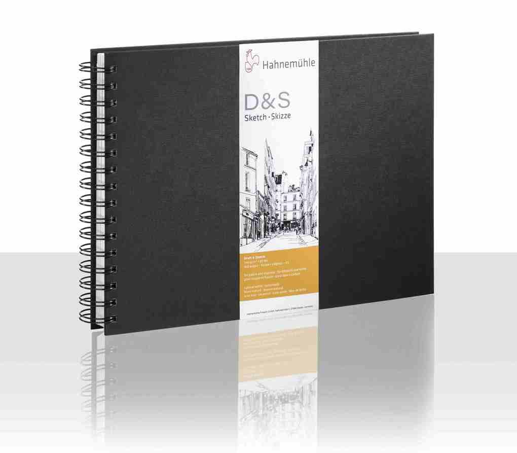Hahnemühle Papier Skizzenbuch D&S, DIN A 5 Querformat, 140 g/m²